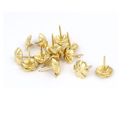 Harfington 16mm Dia Upholstery Nail Decorative Tack Stud Push Pin Thumbtack Gold Tone 15PCS