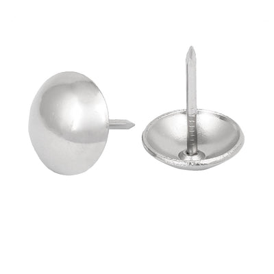 Harfington 16mm Dia Upholstery Nail Thumb Tack Pushpin Doornail Silver Tone 15PCS