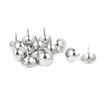 Harfington 16mm Dia Upholstery Nail Thumb Tack Pushpin Doornail Silver Tone 15PCS