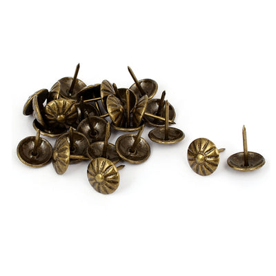 Harfington 16mm Dia Daisy Upholstery Nail Thumb Tack Pushpin Doornail Bronze Tone 25PCS