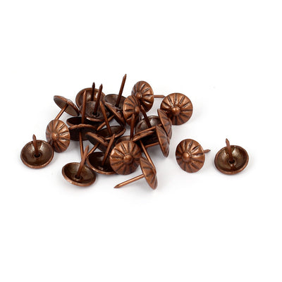 Harfington 16mm Dia Daisy Upholstery Nail Thumb Tack Pushpin Doornail Copper Tone 25PCS