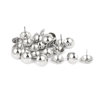Harfington 16mm Dia Drawing Pin Upholstery Nail Thumb Tack Pushpin Silver Tone 25PCS