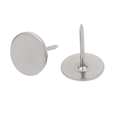 Harfington 19 mm Durchmesser, Metall-Polsternägel, Reißzwecken, Push-Pins, Türnägel, silberfarben, 25 Stück