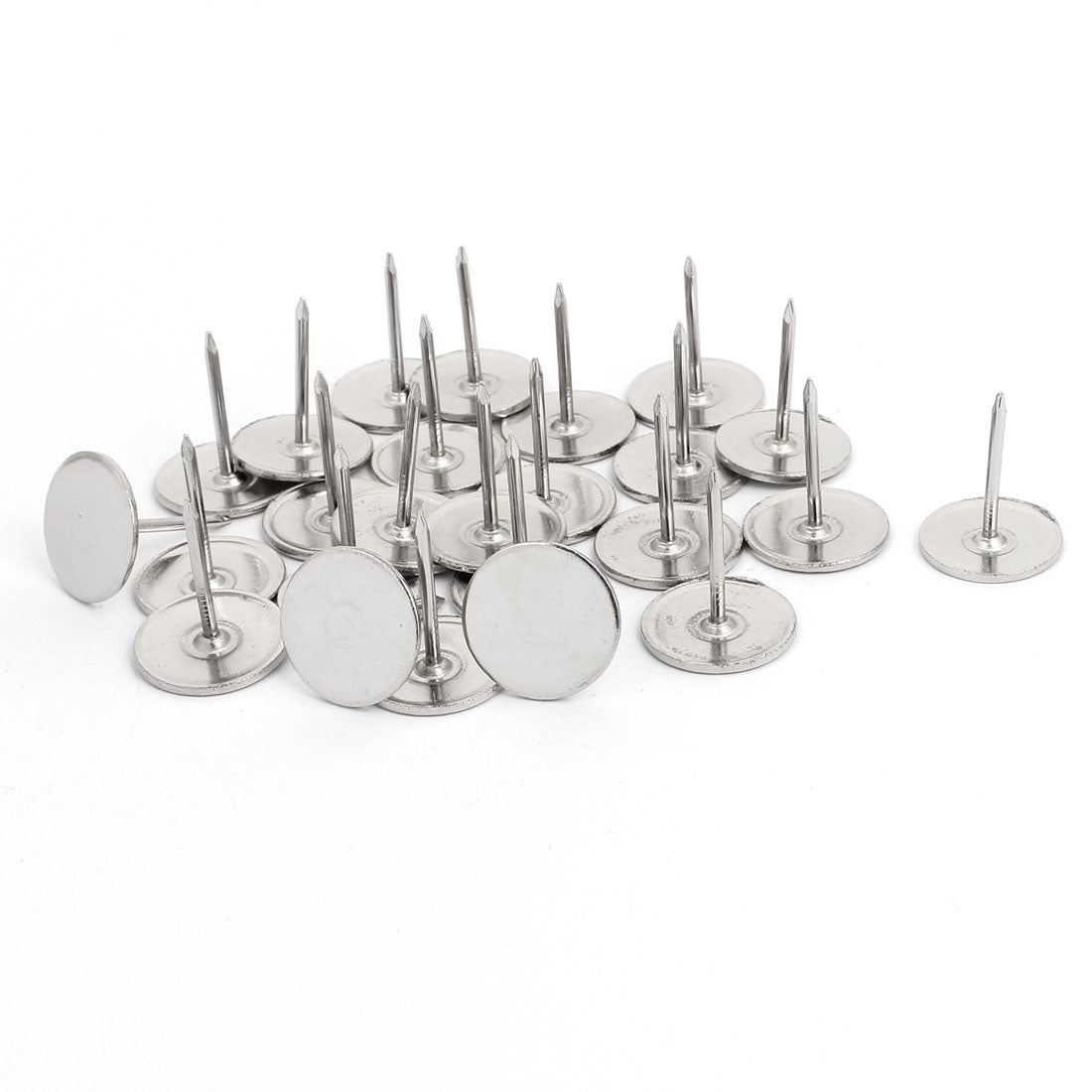 Harfington 19 mm Durchmesser, Metall-Polsternägel, Reißzwecken, Push-Pins, Türnägel, silberfarben, 25 Stück