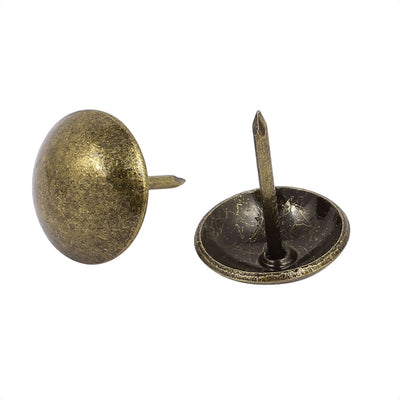 Harfington 19 mm Durchmesser, Metall-Polsternägel, Reißzwecken, Push-Pins, Türnägel, bronzefarben, 25 Stück