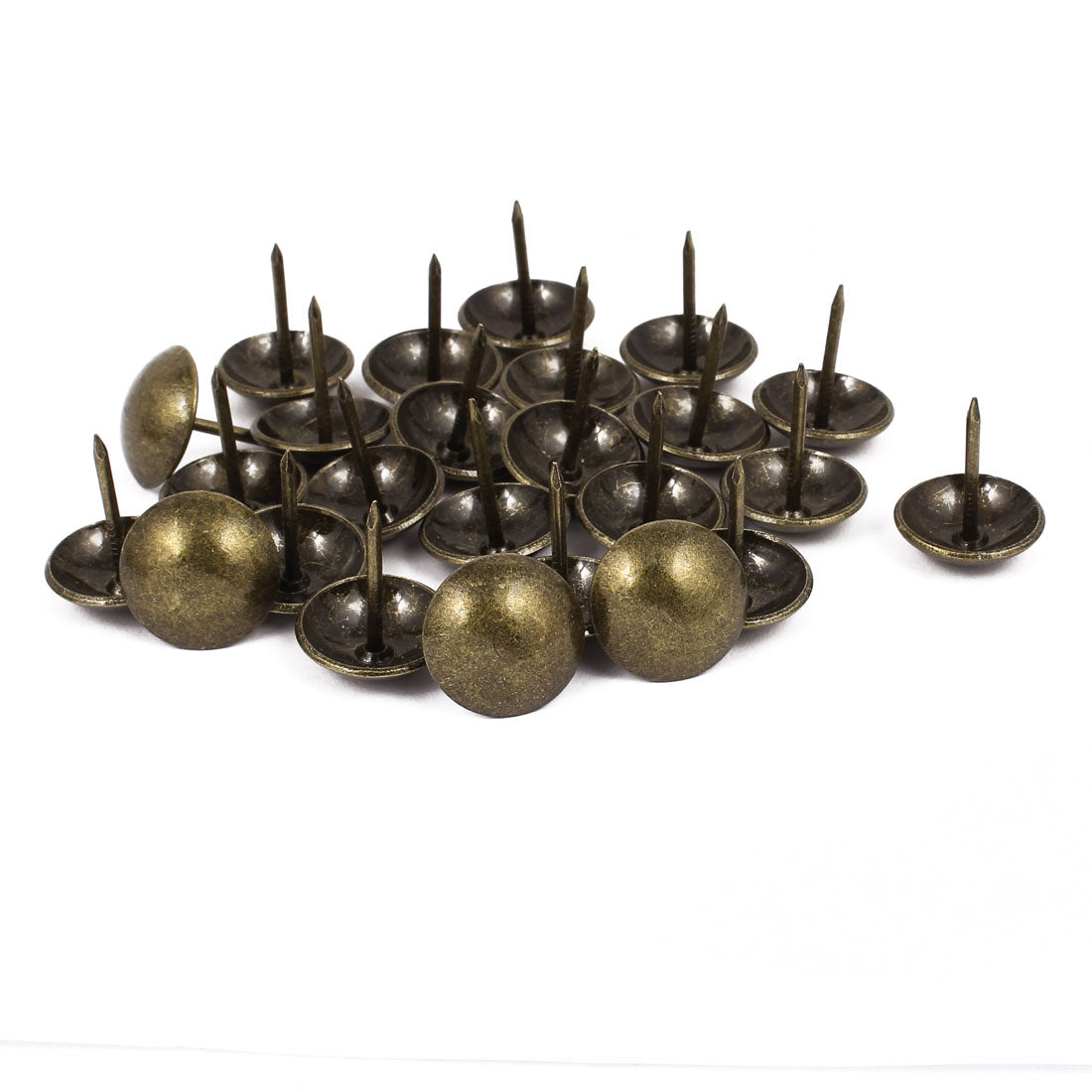 Harfington 19mm Dia Metal Upholstery Nail Thumb Tack Push Pin Doornail Bronze Tone 25PCS