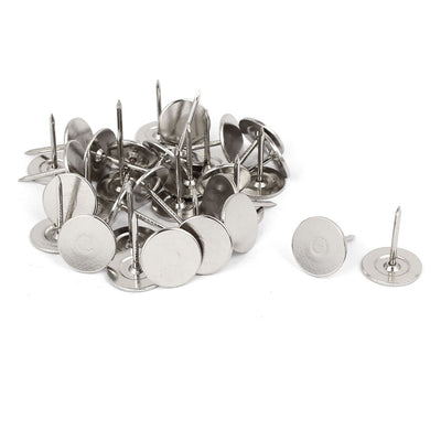 Harfington 16mm Dia Round Top Drawing Pin Upholstery Nail Thumb Tack Silver Tone 35PCS