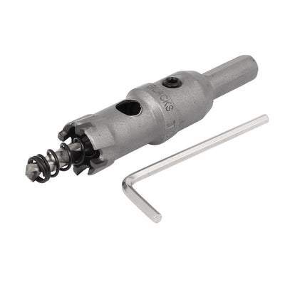 Harfington 19.5mm Cutting Dia 10mm Straight Shank Hole Saw Twist Drill Bit Drilling Tool Gray