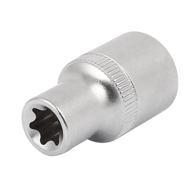 Harfington 1/2" Square Drive 11mm 6 Point Metric Axle Nut E-Torx Socket Silver Tone