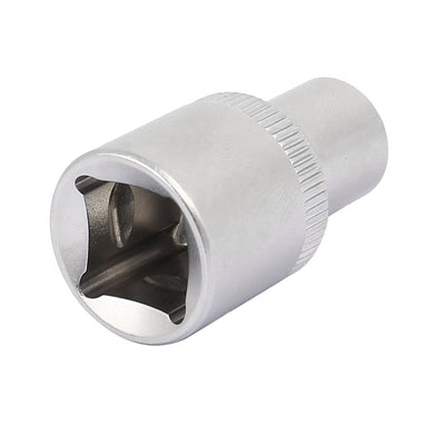 Harfington 1/2" Square Drive 11mm 6 Point Metric Axle Nut E-Torx Socket Silver Tone