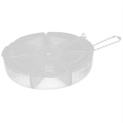 uxcell Uxcell Round Shaped Pill 7 Slots Organizer Box Case Container Clear