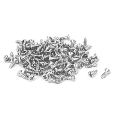 Harfington M2.2 x 6.5mm 304 Stainless Steel Phillips Self Tapping Screws Bolts 100 Pcs