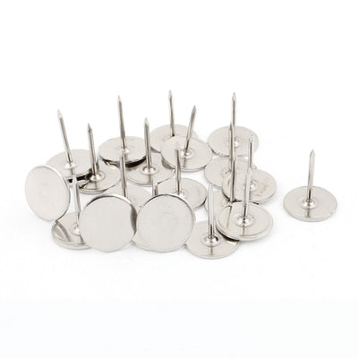 Harfington 19 mm Durchmesser, runder Kopf, Polsternägel, Reißnägel, silberfarben, 20 Stück