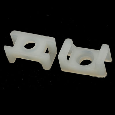 Harfington 13mmx7mmx6mm Nylon Saddle Type Cable Tie Mount Base Wire Holder White 40pcs