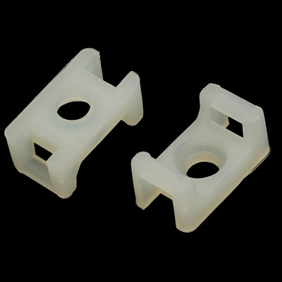 Harfington 13mmx7mmx6mm Nylon Saddle Type Cable Tie Mount Base Wire Holder White 40pcs