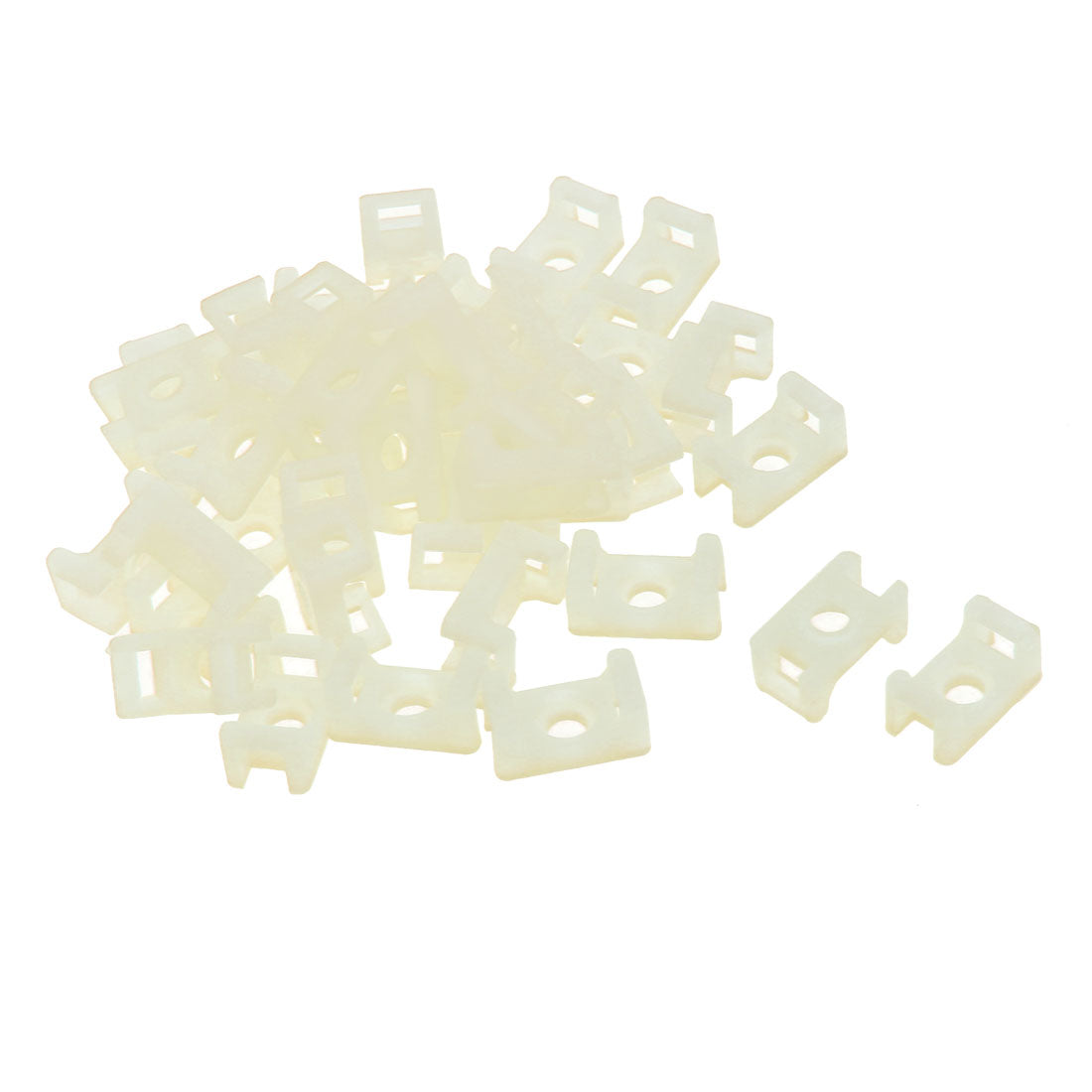 Harfington 13mmx7mmx6mm Nylon Saddle Type Cable Tie Mount Base Wire Holder White 40pcs