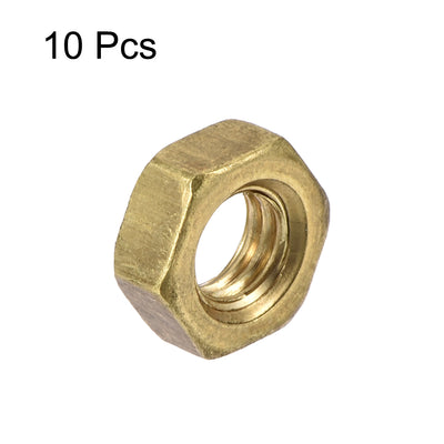 Harfington M6 Brass Finished Metric Hex Nut Fastener Brass Tone 10pcs