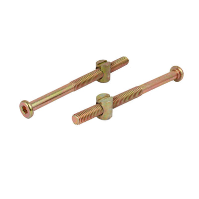 Harfington M8x110mm 54mm Long Thread Hex Key Drive Socket Furniture Bolt w Barrel Nut 5 Set