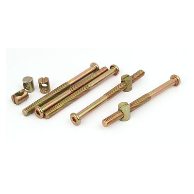 Harfington M8x100mm Hex Key Drive Socket Furniture Bolt w Barrel Nut 5 Set