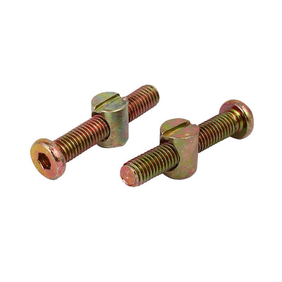 Harfington M8x40mm Hex Key Drive Socket Cap Furniture Bolt w M8x15mm Barrel Nut 5 Set