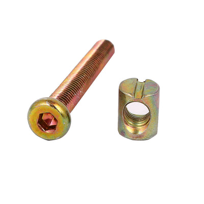 Harfington M8x40mm Hex Key Drive Socket Cap Furniture Bolt w M8x15mm Barrel Nut 5 Set