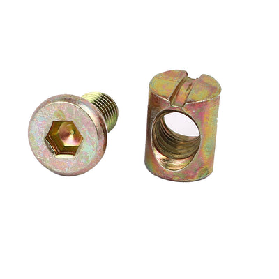 Harfington M8x16mm Hex Key Drive Socket Cap Furniture Bolt w M8x15mm Barrel Nut 5 Set