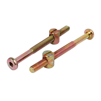 Harfington M6x80mm 65mm Long Thread Hex Key Drive Socket Cap Furniture Bolt w M6x12mm Nut 10 Set