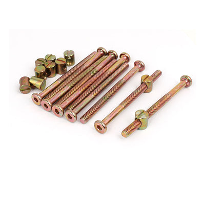 Harfington M6x80mm 65mm Long Thread Hex Key Drive Socket Cap Furniture Bolt w M6x12mm Nut 10 Set