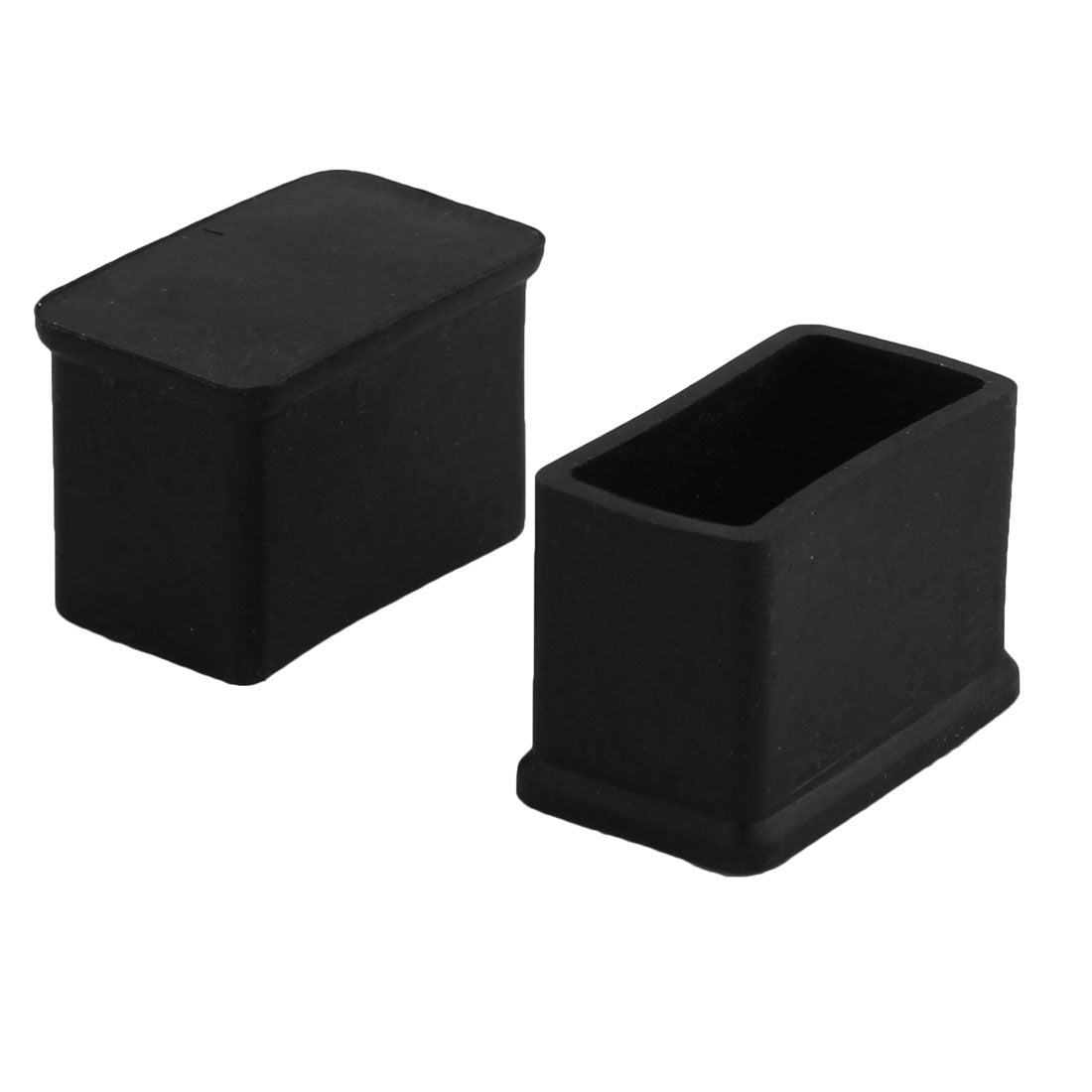 uxcell Uxcell Office Rubber Rectangle Table Chair Furniture Foot Cover Black 30 x 15mm 10 Pcs