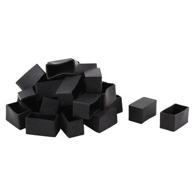 uxcell Uxcell Home Office Rubber Rectangle Table Chair Furniture Foot Cover Black 40 x 20mm 30 Pcs