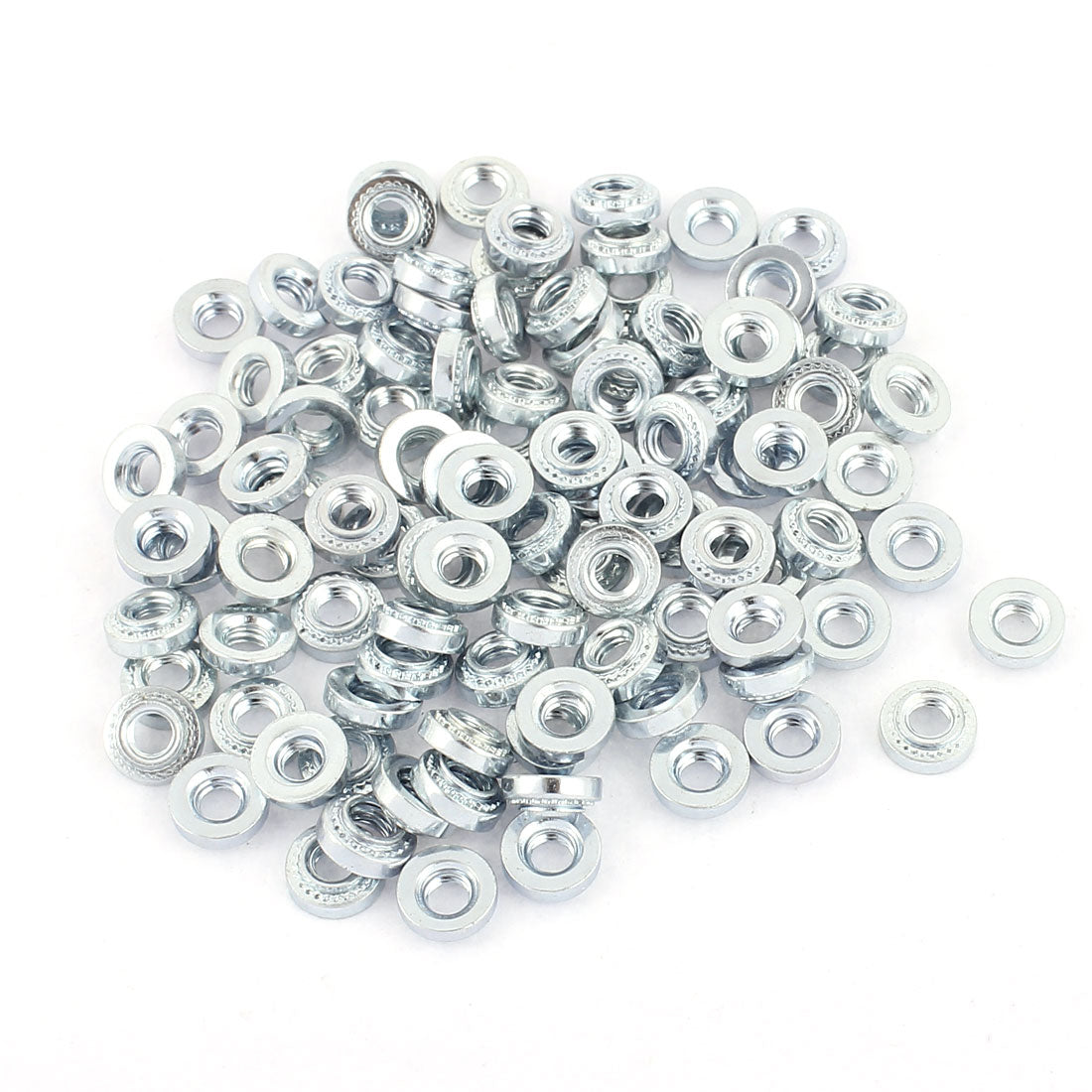 Harfington M3-0 Knurled Metal Self Clinching Nut Fastener 100pcs for 0.8mm Thick Thin Plate