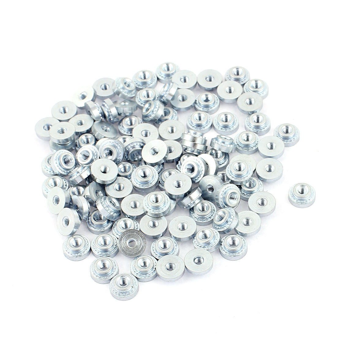 Harfington M2-2 Knurled Metal Self Clinching Nut Fastener 100pcs for 1.4mm Thick Thin Plate