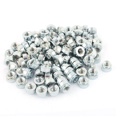 Harfington M6-3 Knurled Metal Self Clinching Nut Fastener 100pcs for 2mm Thick Thin Plate
