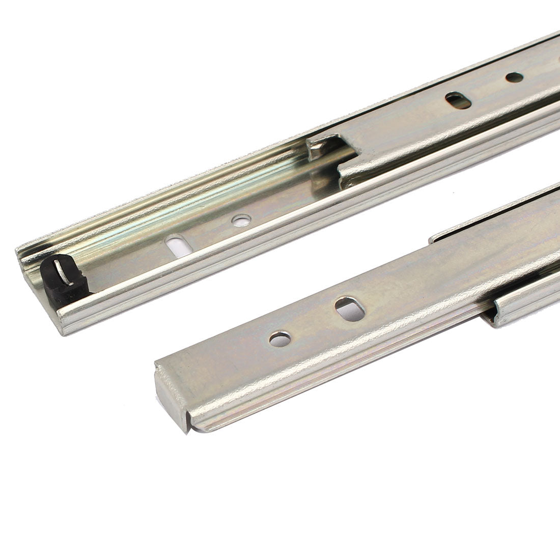 Harfington 16-inch 2 Sections Telescoping Ball Bearing Damper Drawer Slide Silver Tone 2pcs