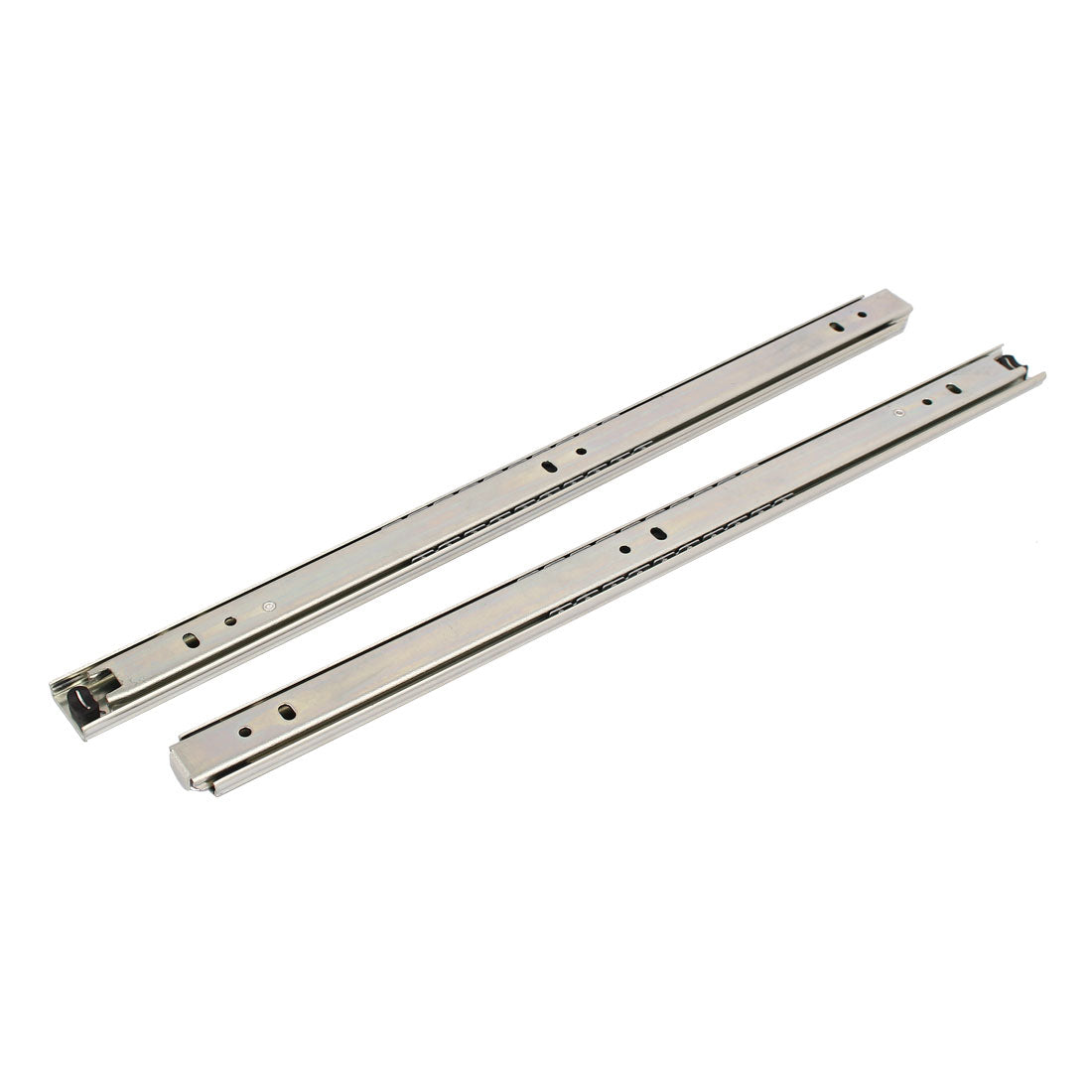 Harfington 16-inch 2 Sections Telescoping Ball Bearing Damper Drawer Slide Silver Tone 2pcs