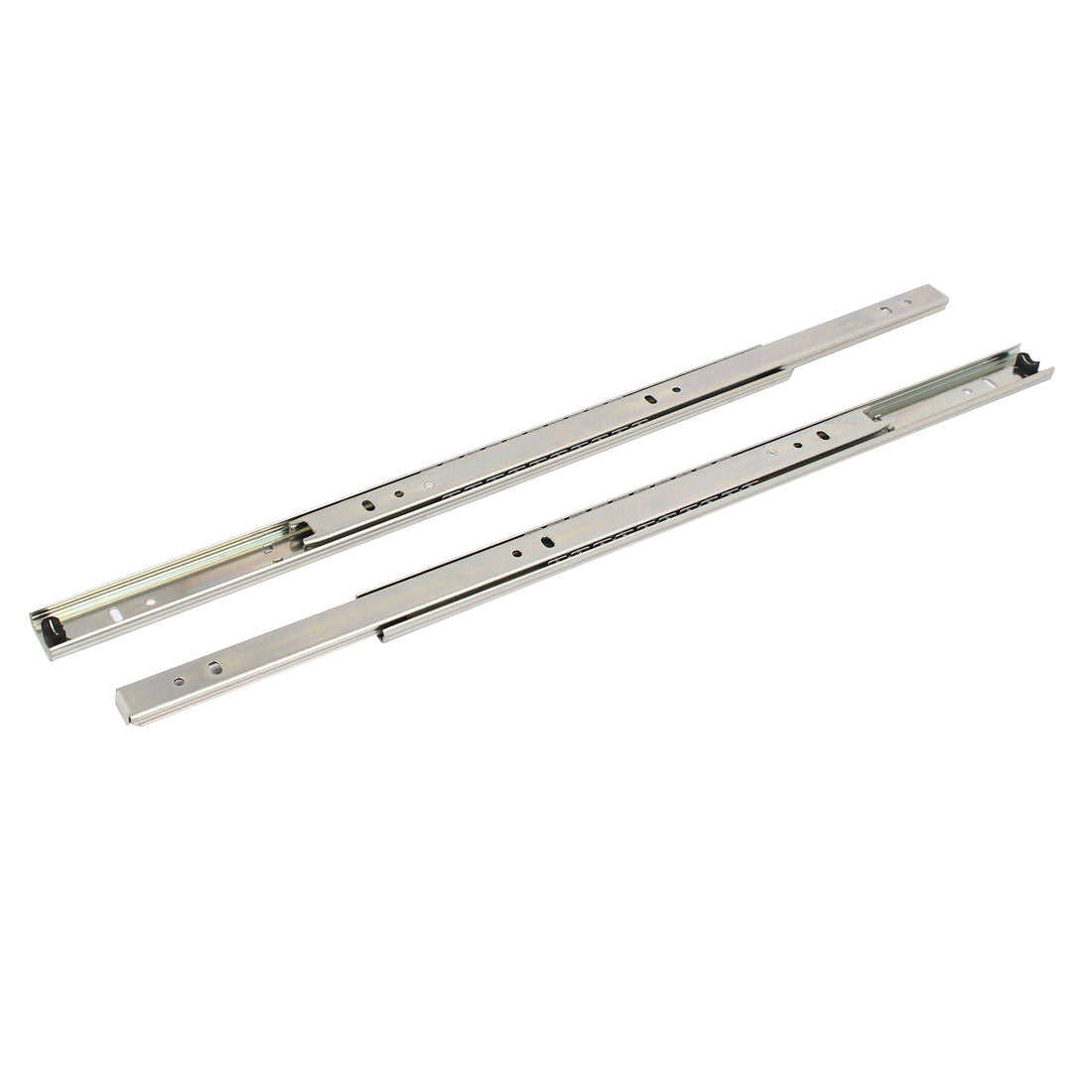 Harfington 16-inch 2 Sections Telescoping Ball Bearing Damper Drawer Slide Silver Tone 2pcs