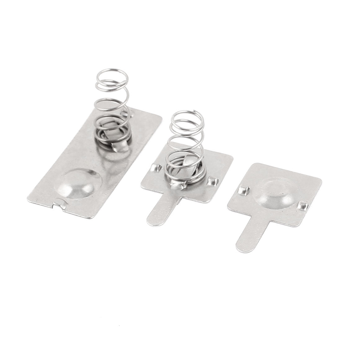 Harfington 14 Sets Metal 2 x AA Batteries Positive Negative Spring Plate Silver Tone