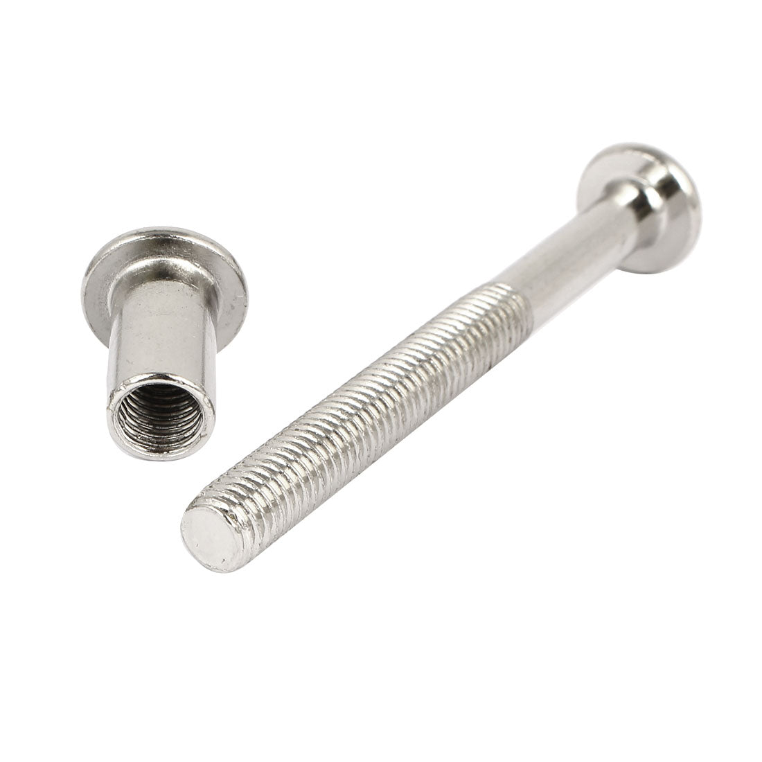 Harfington M8x80mm Metal Phillips Countersunk Head Screw Bolts Dowel Barrel Nuts Half Thread 10 Pcs