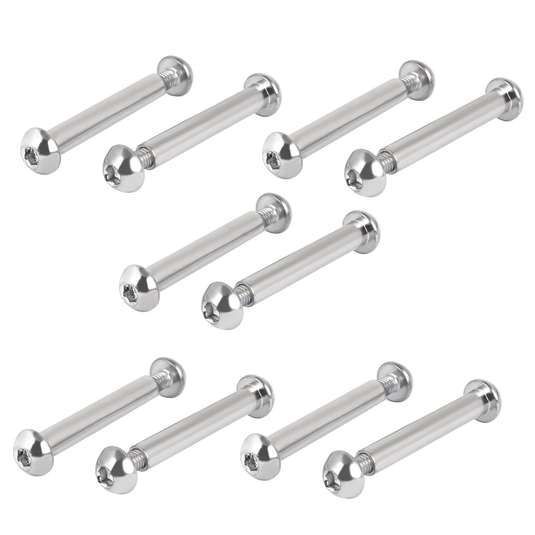 Harfington 8mmx50mm Hex Socket Cap Head Screw Bolt Sleeve Barrel Connector Nut 10pcs