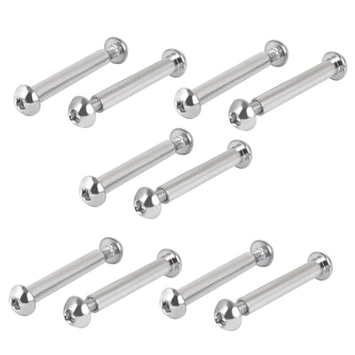 Harfington 8mmx50mm Hex Socket Cap Head Screw Bolt Sleeve Barrel Connector Nut 10pcs