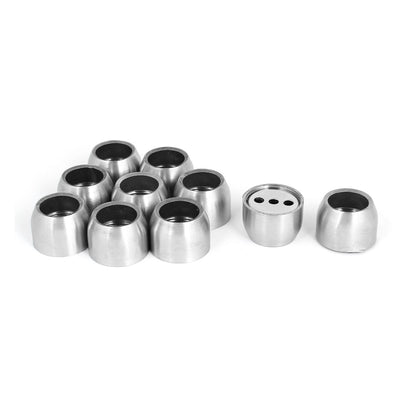 Harfington 19 mm Durchmesser, Edelstahl, Kleiderstangen-Flansch, runder Sockelhalter, silberfarben, 10 Stück