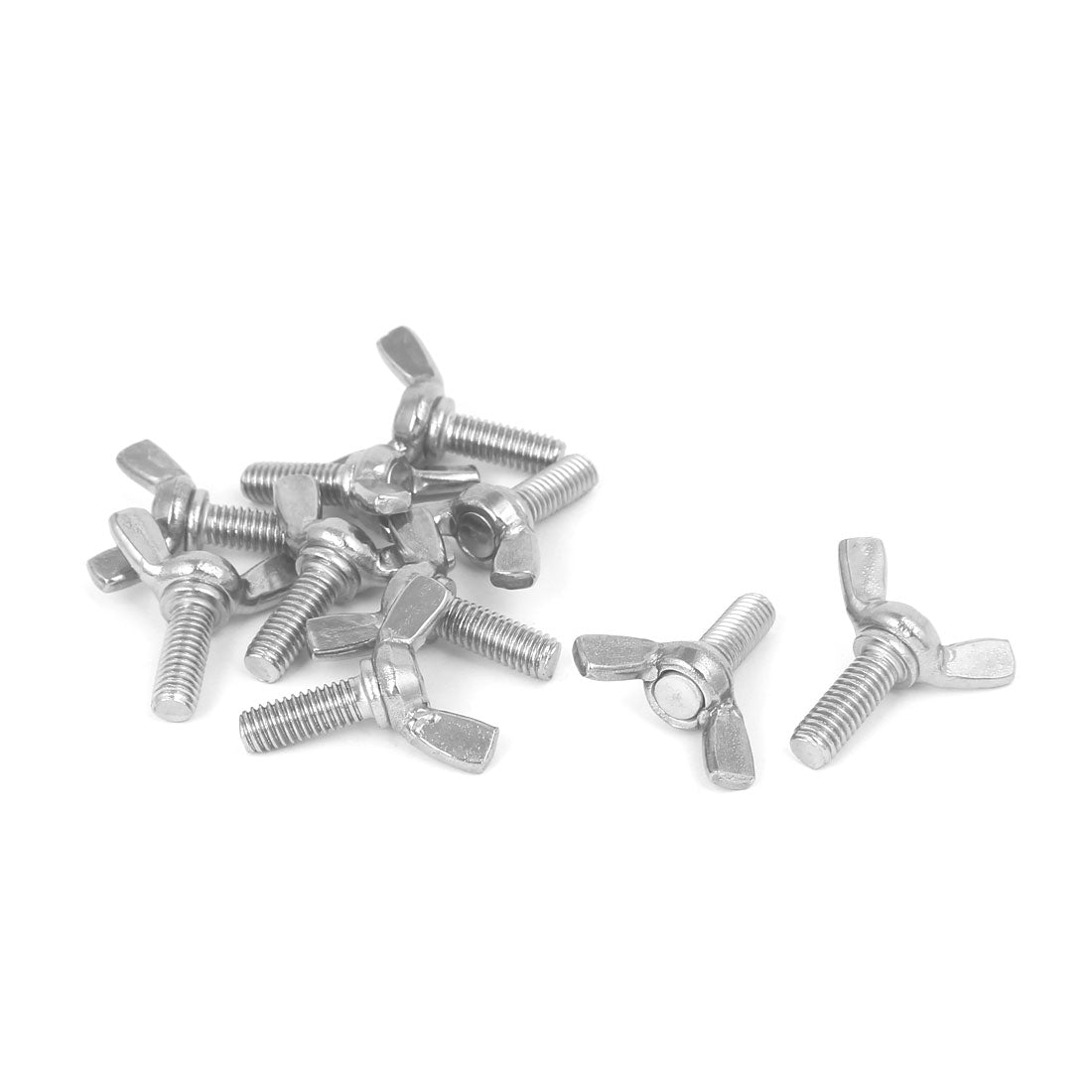 Harfington M6x16mm 304 Stainless Steel Wing Butterfly Screw Bolt Silver Tone 10pcs