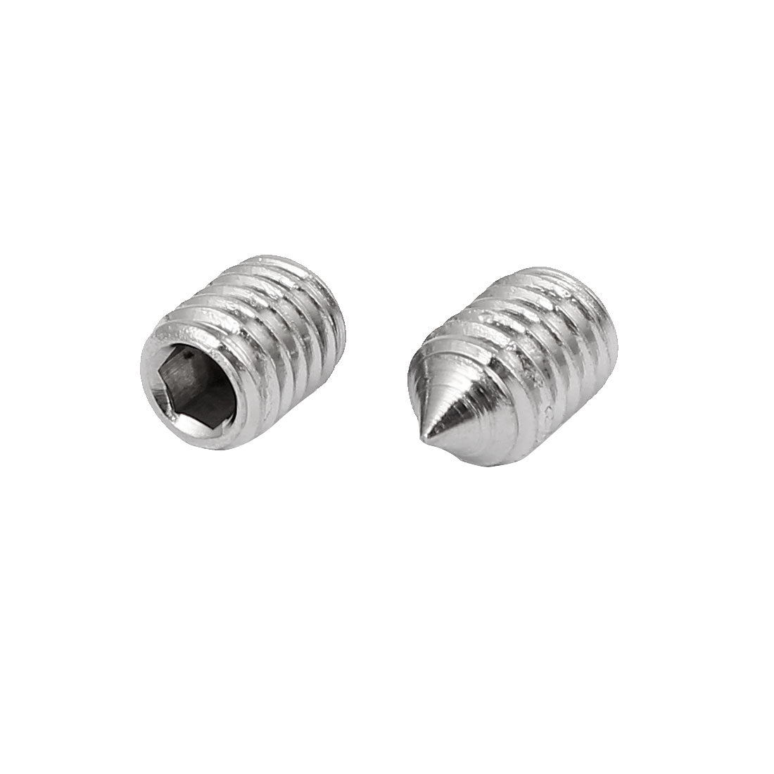 Harfington M5x8mm 304 Stainless Steel Hex Socket Cap Head Cone Point Grub Screw 50pcs