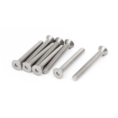 Harfington M8x70mm 304 Stainless Steel Hex Socket Countersunk Flat Head Screw Bolt 8pcs