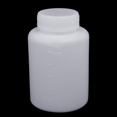 Harfington 150ml 28mm Diameter HDPE Plastic Round Wide Mouth Bottle White 2pcs