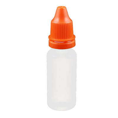 Harfington 15ml Dropper Clear Plastic Bottle Drop Eye Liquid Squeezable Empty Red Cap