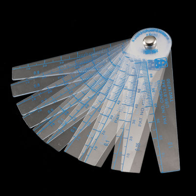 Harfington 0,05–1 mm dicke Kunststoff-Fühlerlehre, Lückenfüller-Messwerkzeug, 14 in 1