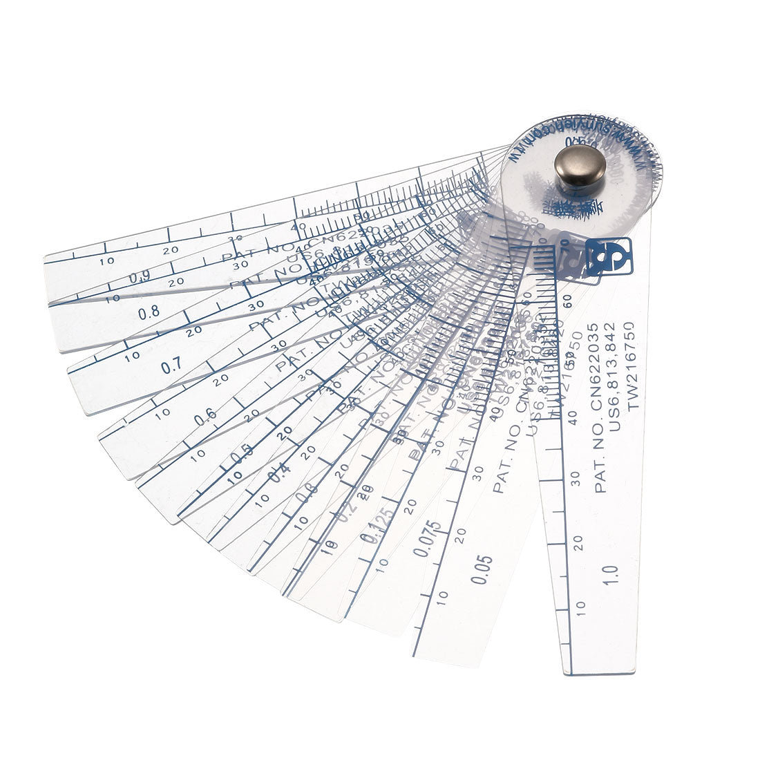 Harfington 0,05–1 mm dicke Kunststoff-Fühlerlehre, Lückenfüller-Messwerkzeug, 14 in 1