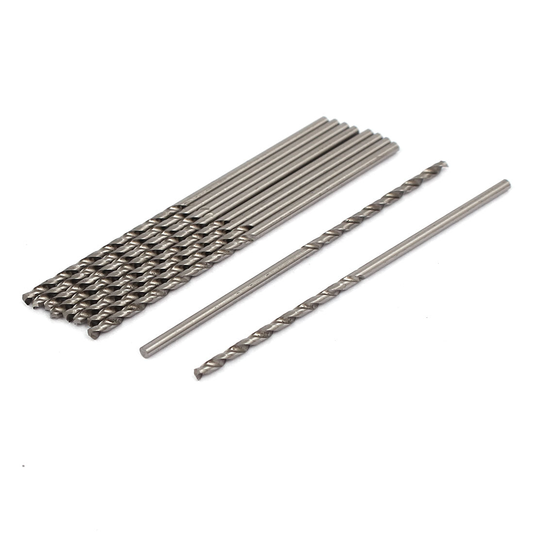 Harfington 42mm Long 1.2mm Drilling Dia HSS Straight Round Shank Twist Drill Bit 10pcs