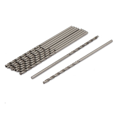 Harfington 42mm Long 1.2mm Drilling Dia HSS Straight Round Shank Twist Drill Bit 10pcs